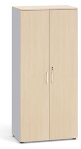 Kancelárska skriňa s dverami PRIMO, 1781 x 800 x 420 mm, sivá / breza