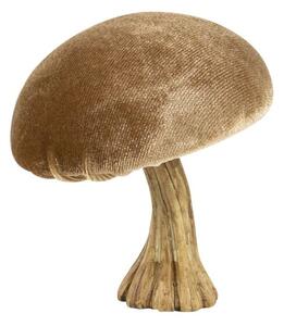 Zamatová dekorácia béžová huba Mushroom - 10*10*10cm - Mars & More