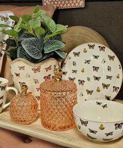 Porcelánová miska s motýlikmi Butterfly Paradise - Ø 14*7 cm / 500 ml - Clayre & Eef