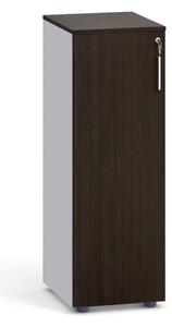 Kancelárska skriňa s dverami PRIMO, 1087 x 400 x 420 mm, sivá / wenge
