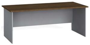 Kancelársky písací stôl PRIMO FLEXI, rovný 1800 x 800 mm, sivá / orech