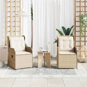 Maison Exclusive – Záhradná lavica, 2 kusy, béžová, umelý ratan