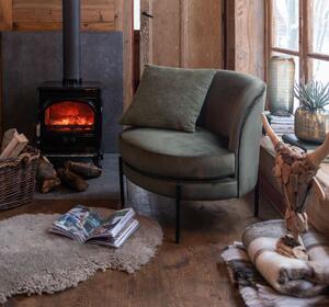 Zelené zamatové okrúhle kreslo Lounge chair Jammy Green - 71*67*66cm - J-Line by Jolipa
