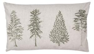 Béžová bavlnená obliečka na vankúš so stromčekmi Natural Pine Trees - 30*50cm - Clayre & Eef