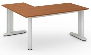 Rohový kancelársky písací stôl PRIMO FLEXIBLE 1600 x 1400 mm, čerešňa