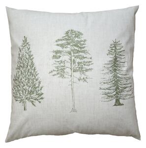 Béžová bavlnená obliečka na vankúš so stromčekmi Natural Pine Trees - 45*45 cm - Clayre & Eef