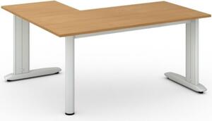 Rohový kancelársky písací stôl PRIMO FLEXIBLE 1600 x 1400 mm, buk