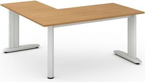 Rohový kancelársky písací stôl PRIMO FLEXIBLE 1600 x 1600 mm, buk
