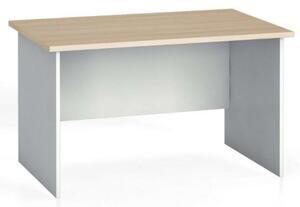Kancelársky písací stôl PRIMO FLEXI, rovný 1200 x 800 mm, biela/dub prírodný