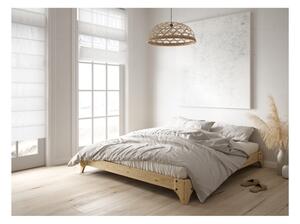 Čierna dvojlôžková posteľ z borovicového dreva s roštom 140x200 cm Elan – Karup Design