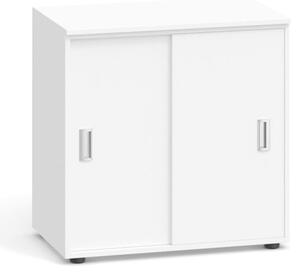 Kancelárska skriňa so zasúvacími dverami PRIMO, 740 x 800 x 420 mm, biela