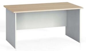 Kancelársky písací stôl PRIMO FLEXI, rovný 1400 x 800 mm, biela/dub prírodný