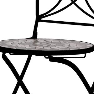 Záhradná stolička s keramickou mozaikou kovová
