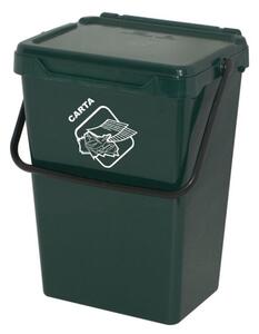 Plastový odpadkový kôš na triedenie odpadu, 35 l, tmavo zelená