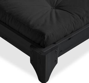 Čierna dvojlôžková posteľ z borovicového dreva s roštom 140x200 cm Elan – Karup Design