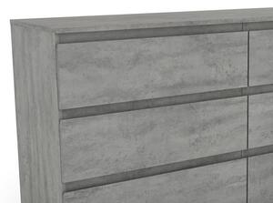 Široká komoda Carlos, šedý betón, 150 cm