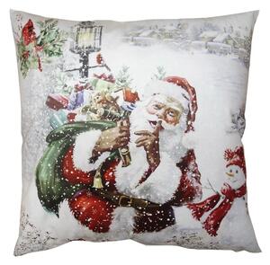 Bielo-červená obliečka na vankúš Santa - 45*45 cm - Clayre & Eef