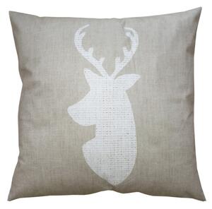 Béžová obliečka na vankúš s jeleňom Deer - 45*45 cm - Clayre & Eef