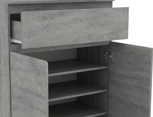 Skrinka so zásuvkou Carlos, šedý beton, 80 cm