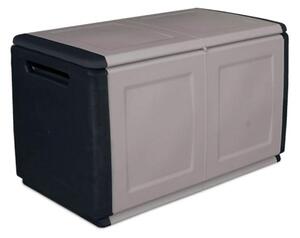 Plastový odkladací box s vekom na náradie, 960x570x530 mm, sivý