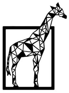 Čierna kovová nástenná dekorácia Giraffe, 45 × 60 cm