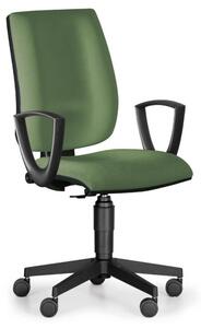 Kancelárska stolička FIGO s podpierkami rúk, permanentní kontakt, zelená