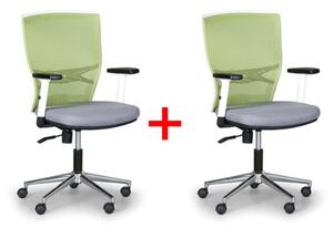 Kancelárska stolička HAAG 1+1 ZADARMO, zelená / sivá