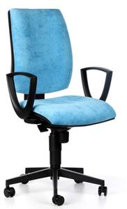 Kancelárska stolička FIGO s podpierkami rúk, synchrónna mechanika, modrá