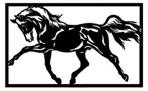 Čierna kovová nástenná dekorácia Horse Two, 70 × 50 cm
