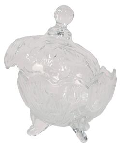 Transparentná sklenená miska dóza na cukrovinky s vekom - Ø 15*20 cm - Clayre & Eef