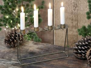 Mosadzný antik kovový adventný svietnik Advent Tire - 25*5*19 cm - Chic Antique