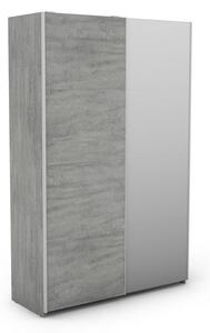 Šatníková skriňa Carlos 125/43 2D, šedý betón, 125 cm