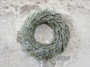 Zelený nástenný veniec s glitrami a snehom - Ø 40 cm - Chic Antique