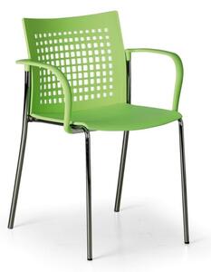 Plastová jedálenská stolička COFFEE BREAK, zelená