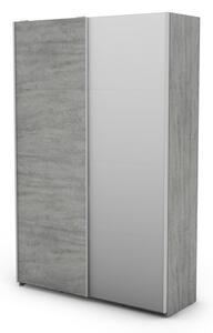 Šatníková skriňa Carlos 125/43 2D, šedý betón, 125 cm