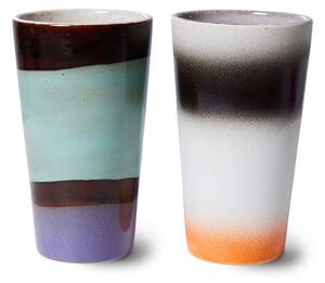 2ks farebný retro hrnček na latté 70s Boggie - Ø 7,5 * 13cm / 280ml - HKLIVING