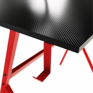 Tempo Kondela PC stôl/herný stôl, červená/čierna, LATIF