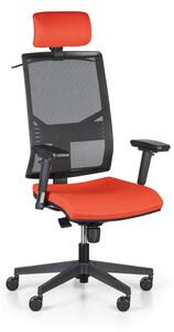 Kancelárska stolička OMNIA s opierkou hlavy, oranžová