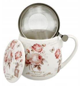 Duo Porcelánový hrnček SECESE 430 ml biely/ružový