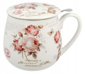 Duo Porcelánový hrnček SECESE 430 ml biely/ružový