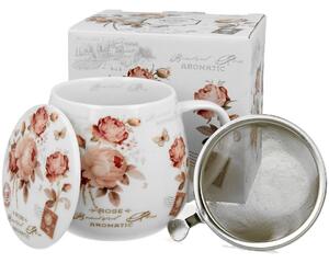 Duo Porcelánový hrnček SECESE 430 ml biely/ružový
