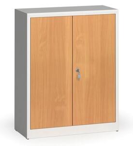 Zvárané skrine s lamino dverami, 1150 x 920 x 400 mm, RAL 7035/buk