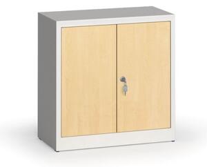 Zvárané skrine s lamino dverami, 800 x 800 x 400 mm, RAL 7035/breza