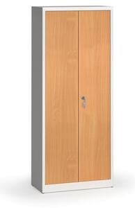 Zvárané skrine s lamino dverami, 1950 x 800 x 400 mm, RAL 7035/buk