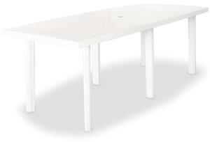 Záhradný stôl, biely 210x96x72 cm, plast
