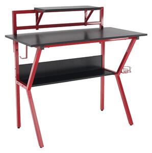 PC stôl/herný stôl, červená/čierna, TABER