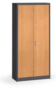 Zvárané skrine s lamino dverami, 1950 x 920 x 400 mm, RAL 7016/breza