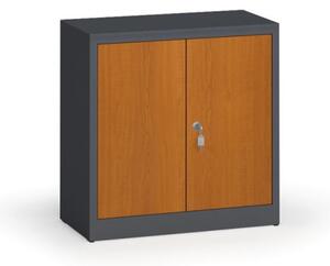 Zvárané skrine s lamino dverami, 800 x 800 x 400 mm, RAL 7016/čerešňa