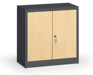 Zvárané skrine s lamino dverami, 800 x 800 x 400 mm, RAL 7016/breza