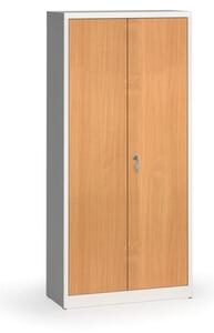 Zvárané skrine s lamino dverami, 1950 x 920 x 400 mm, RAL 7035/orech